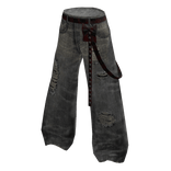 Baggy Ripped Vintage Jeans -  Grey
