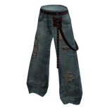 Baggy Ripped Vintage Jeans - Light Blue