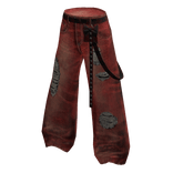 Baggy Ripped Vintage Jeans - Red