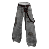 Baggy Ripped Vintage Jeans - White