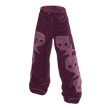 baggy y2k fashion skull pants (pink)