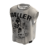 Baller Skull White Graphic TANK TOP