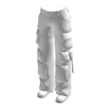 ♡ basic cargo pants w/ sneakers - white