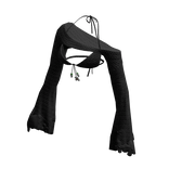 BB Black Bikini Cropped Ballet Shrug Crochet