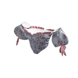 BB Striped Floral Puff Sleeve Corset Coquette Girl