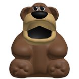 Bear Freddy Har Har Plushie on the head