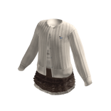 ♡ Beige Cardigan & Brown Pleated Skirt Outfit
