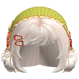 Beige Messy Buns W/ Mori Kei Green Bonnet