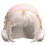 Beige Messy Buns W/ Mori Kei Pink & Green Bonnet