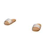 Beige Striped Slides