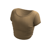 beige tan tight crop top tee