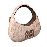 Beige Wicker Shoulder Bag