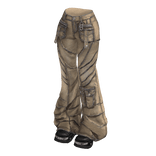 Beige Y2K It-Girl Flared Denim Jeans