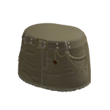 Belted Mini Skirt with Chains (Khaki)
