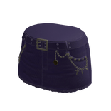 Belted Mini Skirt with Chains (Purple)