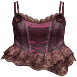 Berry Pink Rose Corset Top