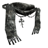 Moss textured Chrome scarf w pendant