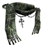 Nova green textured Chrome scarf w pendant