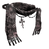 Pink tiger stripe textured Chrome scarf w pendant