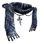 Nova blue textured Chrome scarf w pendant