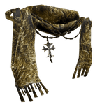 Gold textured Chrome scarf w pendant