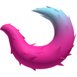 BIG fluffy pink & teal tail