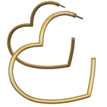 Big Gold Heart Hoop Earrings 
