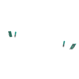 •Bight Teal Rich Freestyle French Nails 