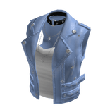 Biker Vest with Layered Top (Light Blue)