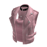Biker Vest with Layered Top (Pink)