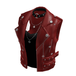 Biker Vest with Layered Top (Red)