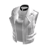 Biker Vest with Layered Top (White)