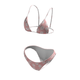 Bikini Pink Swimsuit Hawaiian Flowers String Tied