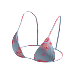 Bikini Top Blue Hawaiian Flowers String Tied Beach