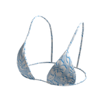 Bikini Top Blue Hawaiian Flowers String Tied Beach