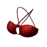 Bikini Top Red Urban Summer Halter String Tied Y2K
