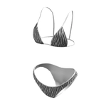 Bikini Zebra White Swimsuit Hawaiian String Tied