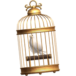 Bird Cage w Dove (waist) - Gold