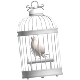Bird Cage w Dove (waist) - Silver