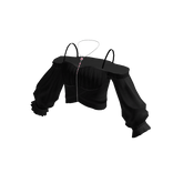 Strappy Ruched Crop Blouse (Black)
