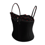 Corset Top with Bow (Black)