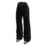 Drawstring Baggy Jeans w/ Sneakers (Black)