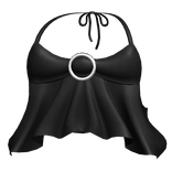 ☆ Black 2000's Flowy Halter Top
