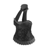 Floral Choker Halter Corset Top (Black)