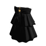 Tiered Skirt with Side Drape (Black)