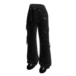 Y2K Baggy Cargo Jeans (Black)