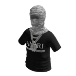 Black Amir T shirt with chains and balaclava