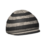 Black and Beige Striped Visor Beanie