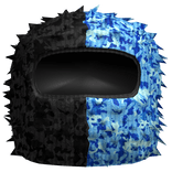 black and blue camo distressed ski mask