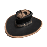 Black and Bronze Skull Leather Outlaw Hat